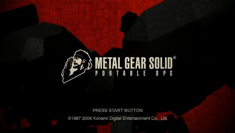 Metal Gear Solid: Portable Ops title screen for PSP
